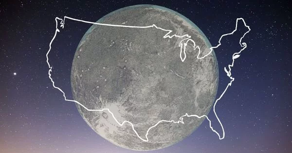 how big is the moon compared to united states